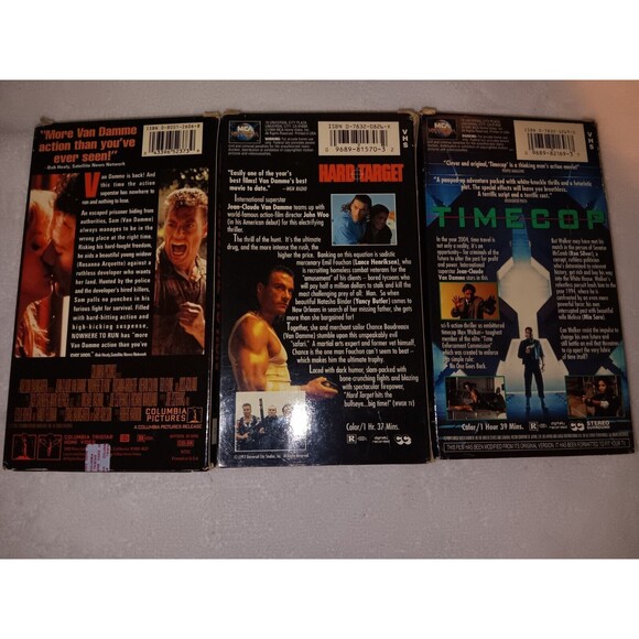 Van Damme VHS Lot Of 3 Nowhere To Run, Hard Target And Timecop - Picture 2 of 4